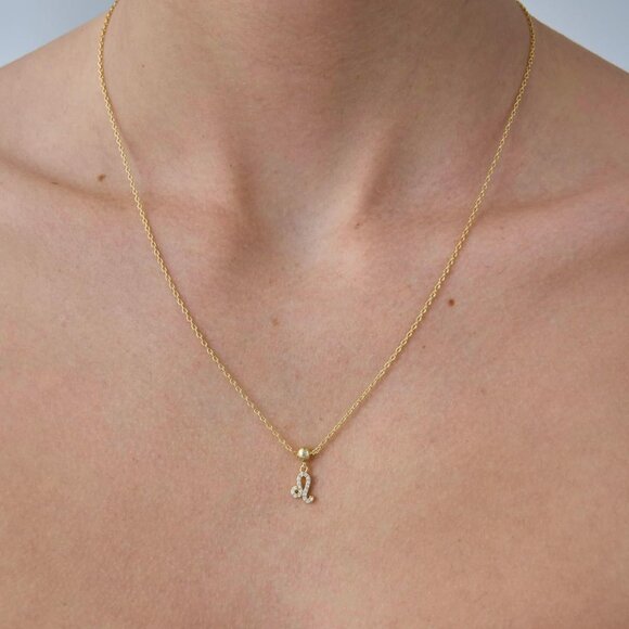 14K Gold Plated Dainty Zodiac Necklace with Charms - Adjustable Chain Gold Charm - Picture 2 of 5
